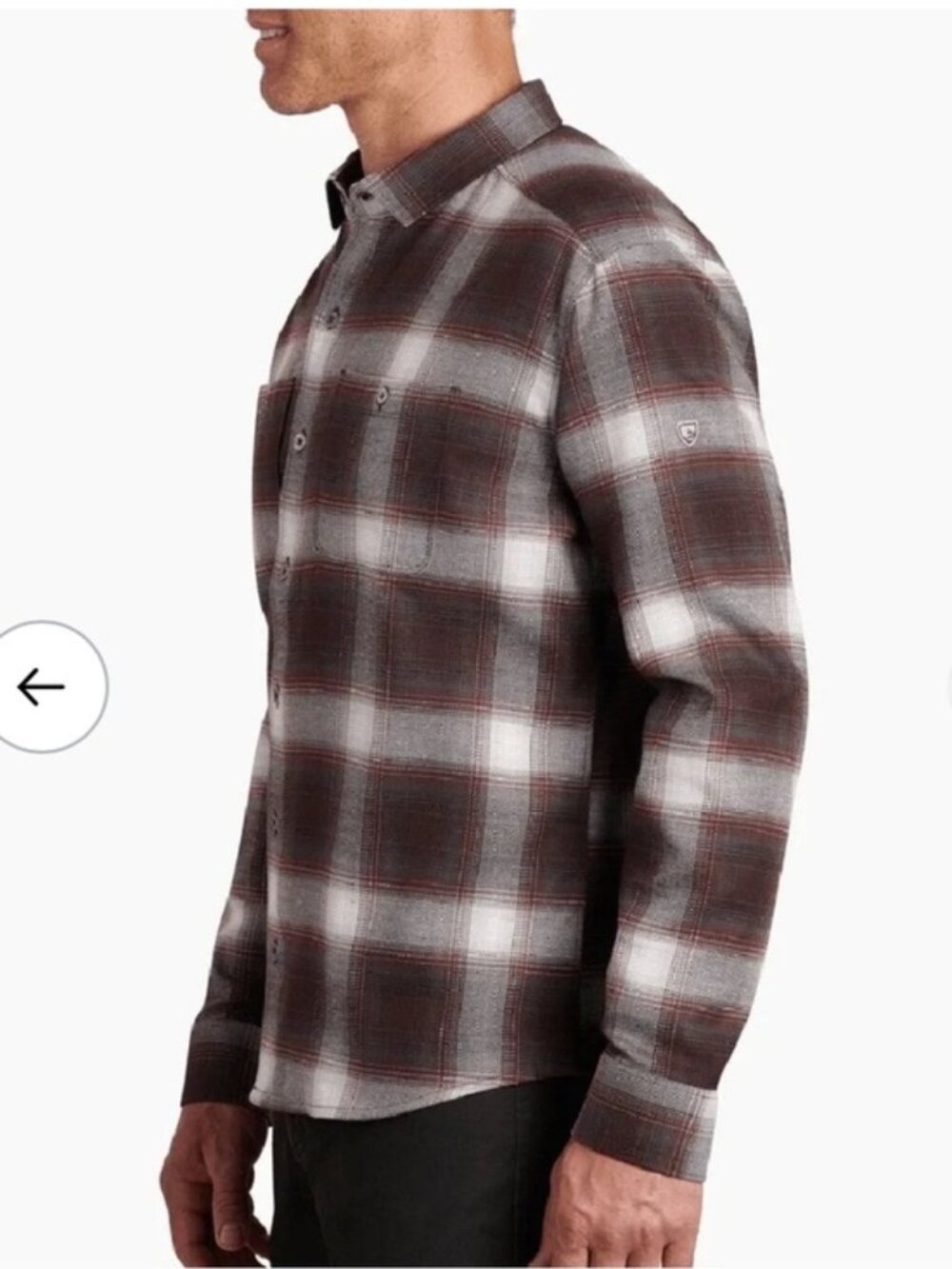 Kuhl Men’s Shirt THE LAW Flannel Shirt Style 7373 Brown size Small